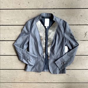 Robert Rodriguez Gray and Silver Blazer